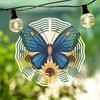 Metal Rotating Wind Chime Sunflower Butterfly Garden Decor Spiral Hanging Art Craft Windmill Two Way Rotatable Outdoor Hanging Decoration