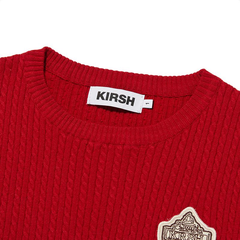 KIRSH Emblem Wappen Round Neck Knit [Red]