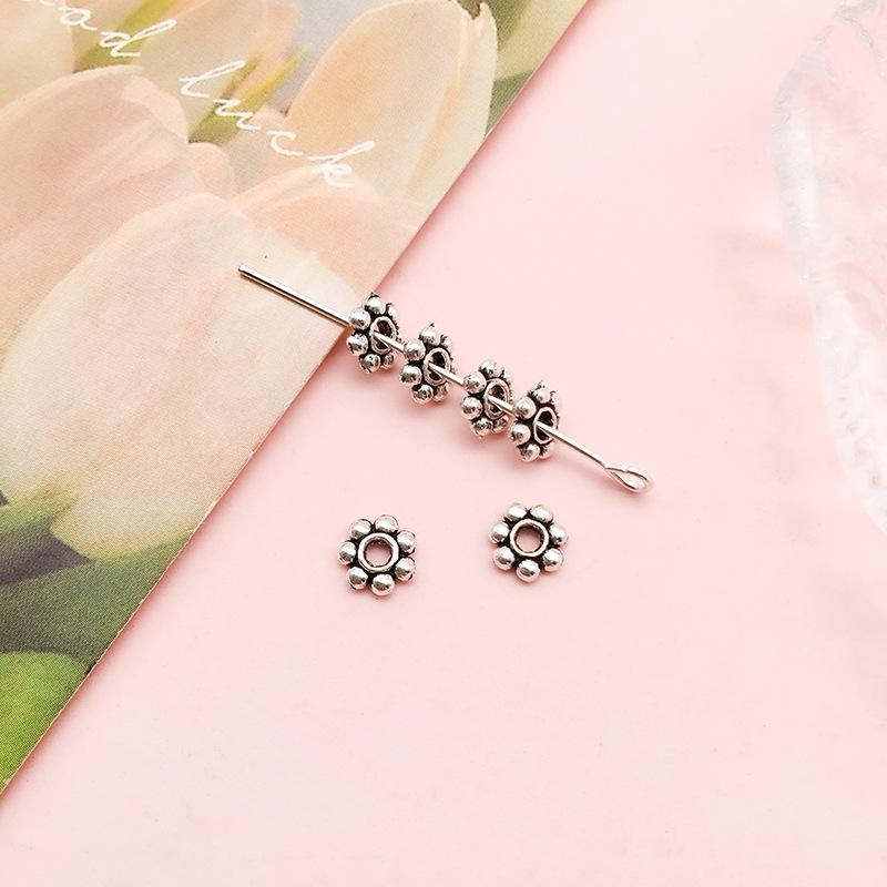 Антикварные серебряные бусины-разделители в форме цветов и звезд для самодельных украшений