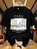 Wzm104165paris Печатная футболка большого размера унисекс с круглым вырезом, летняя, повседневная, с коротким рукавом, уличная мода, универсальная футболка большого размера