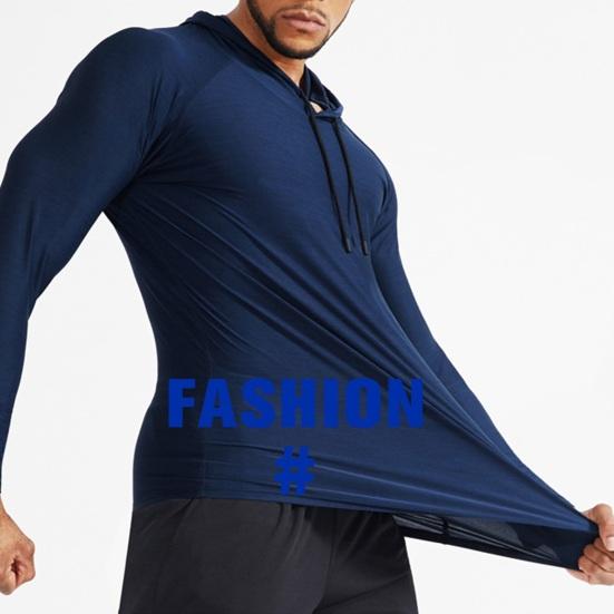 Мужская летняя спортивная толстовка с длинным рукавом и шнурком, эластичная, свободная, впитывающая пот, быстросохнущая, мягкая, дышащая, однотонная, баскетбольная, спортивная...