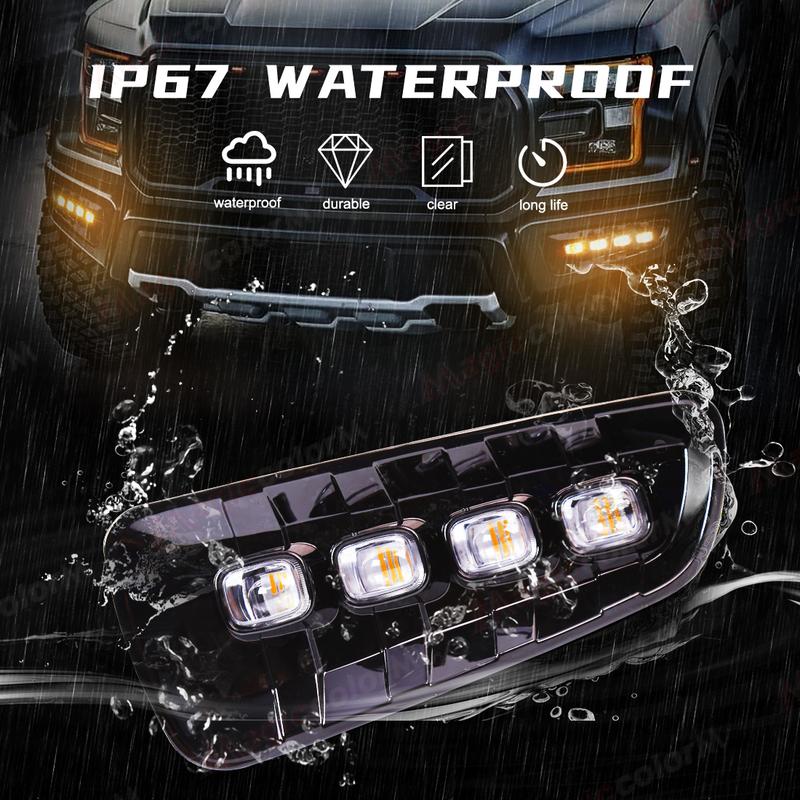 1 комплект дневных ходовых огней для Ford Raptor SVT F150 2009 2010 2011 2012 2013 2014 DRL LED противотуманная фара желтый указатель поворота