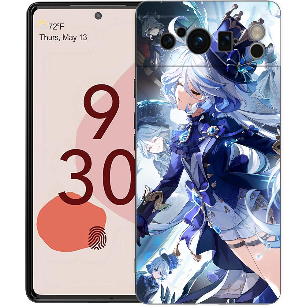 Чехол для телефона Google Pixel 8 7 6 Pro 8A 7A 6A ТПУ Оболочка Мягкий силикон Ударопрочный Черный Чехол Honkai Star Rail Genshin Impact