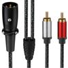 Мужской 3-контактный Y-разветвитель на 2 RCA Patch-кабель Несбалансированный 3-контактный штекер на 2 RCA Стерео межсоединительный дубликатор