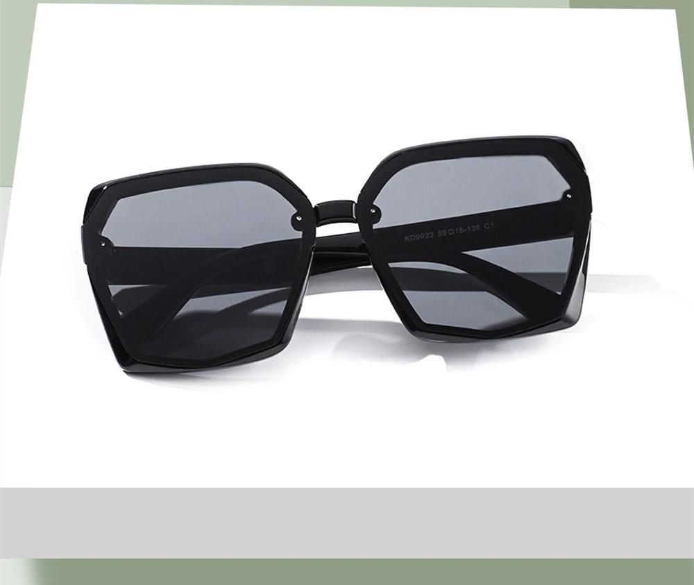 Шампань Коричневые Солнцезащитные очки с большой оправой Женские Модные Солнцезащитные очки от солнца Дизайнерские Брендовые Разноцветные Солнцезащитные очки Женские Винтажные