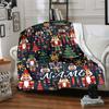 Festive Christmas Wrapping Paper Design With Gingerbread And Ornaments Blanket Allseason Blanket Christmas Home Decorgift Sofa Bed Travel Camping