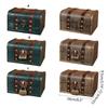 Wooden Retro Treasure Chest With Buckle Lock Storage Box Storage Case Jewelry Organizer Box  Props