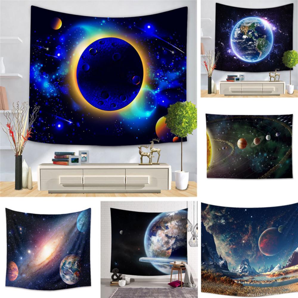 Cosmic Solar System Hanging Cloth Art Background Cloth Galaxy Space Planet Tapestry Science Fiction Planet Background Cloth