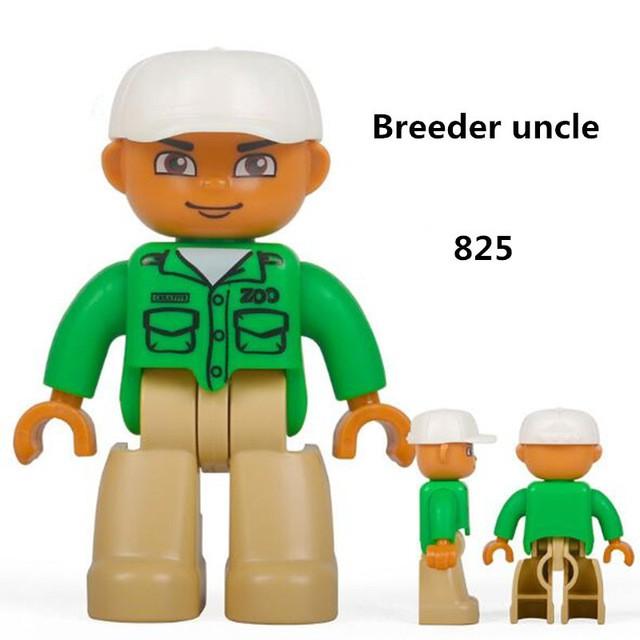 Duplo Compatible City Character Staff Man Building Blocks Kids Minifigures Toys