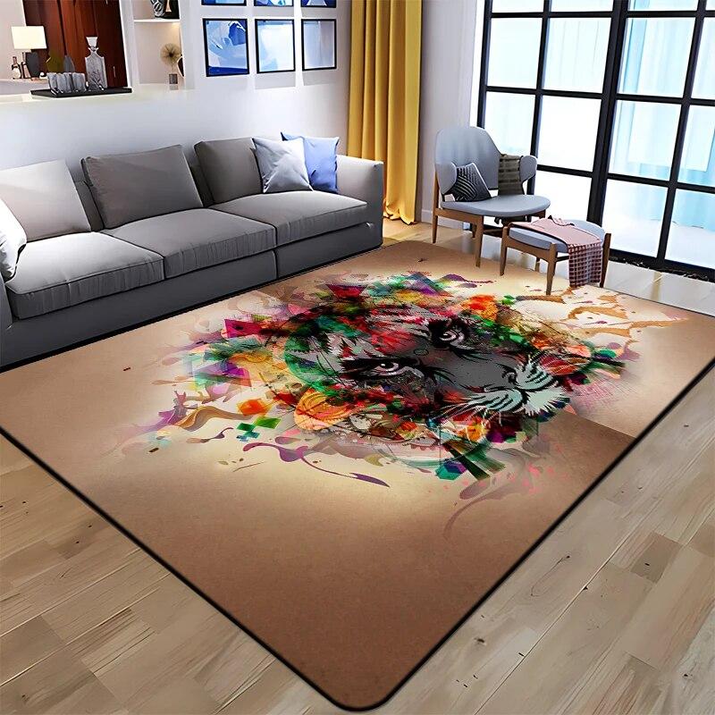 3D Printing Tiger Beauty Printed Carpet for Living Room Non-Slip Area Rug Bedroom Modern Home Decoration Yoga Mat Dropshipping