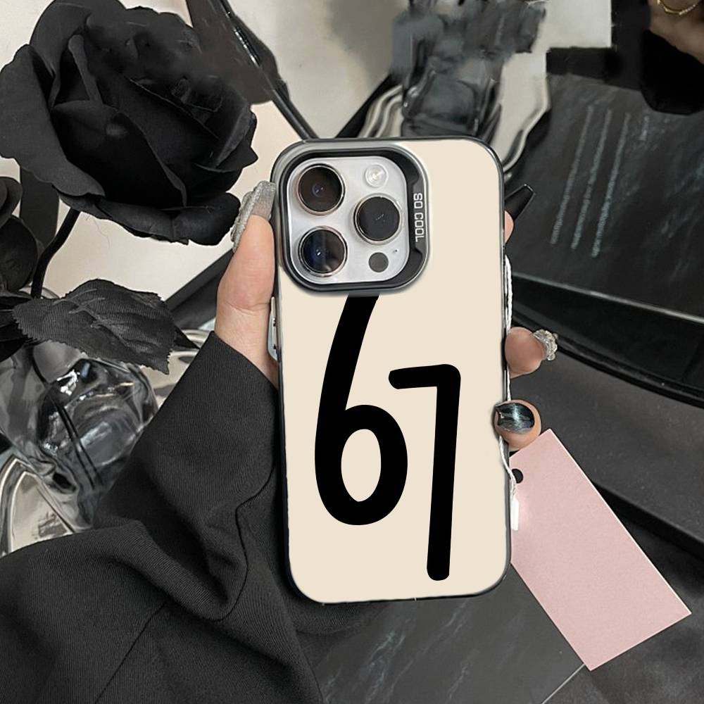 Six Seven F-67 Phone Case For iPhone 17,16,15,14,13,12,Pro MAX White Matte Shockproof Cover