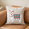 Double Sided Cute Llama Throw Pillow Cover Boho Alpaca Print Decorative Cushion Case For Sofa Couch Living Room Home Decor