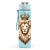 1PC Majestic Lion King Vintage Portrait Art 750ml Color Plastic Sports Water Bottle Leakproof Flip Straw Lid Suitable for Sports Office Home Use