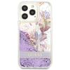 Guess Guhcp13Llflsu Iphone 13 Pro / 136,1 Fioletowy/Purple Twarde Etui Kwiat Płynny Brokat