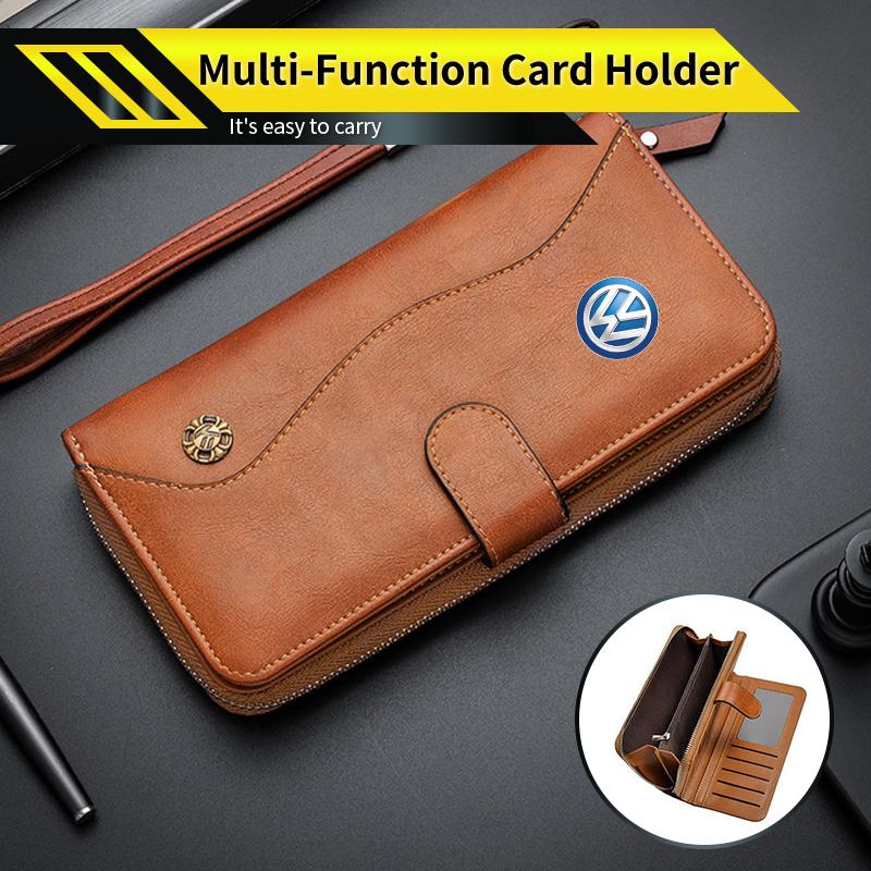 HAT1 Car PU Leather Vintage Snap Closure Clutch Bag Storage Pouch For VW Scirocco Jetta Beetle Golf Passat Polo Tiguan Sharan Touran