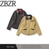 Za Export New Arrival Women's Clothing ZR Fashion Style French Fashion All-Match Leather Accessories Slim-Fit Zipper Jacket Outwear
