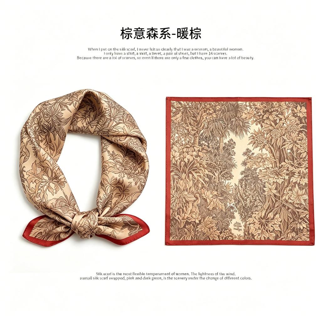 [111 Mulberry Silk] Silk Silk Scarf Women's Neck Scarf New Birthday Gift Square Scarf for Mom
