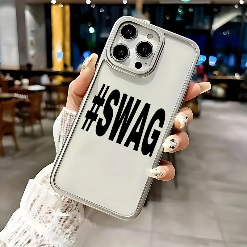 Модный трендовый чехол для телефона с английским текстом S-SWAG, простой, для iPhone 17AIR 16E 15 14 13 12 11 PRO MAX XSMAX XR 7 8 PLUS, чехол в стиле Y2K