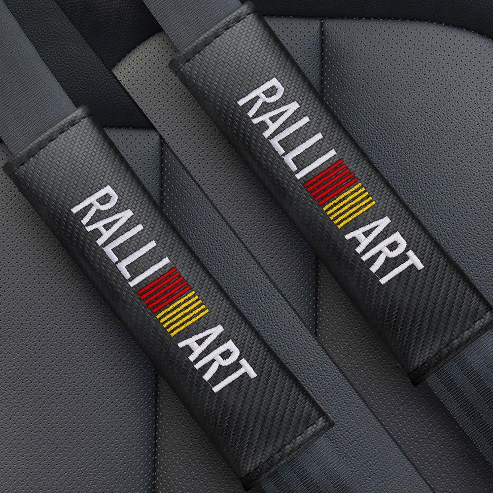 Car Styling Seat Belt Cover Leather Seatbelt Shoulder Strap Protector Pads For Mitsubishi L200 EVO ASX Colt Eclipse Pajero EX