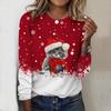Женский новый повседневный топ с круглым вырезом и длинным рукавом на осень-зиму 2025 года с 3D-рождественским узором. Идеальный подарок на Хэллоуин и Рождество.