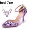 Large Size Tassel Rhinestone Wedding Shoes 9 Thin Heel Pointed Sandals Luxury Rhinestone Wedding Shoes