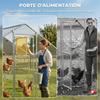 Chicken Coop Enclosure, 12 m2, Wire Mesh, Perch, Galvanized Steel, 300 x 400 x 195 cm, Silver