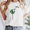 Женская повседневная футболка с принтом, пуловер с круглым вырезом, топ с короткими рукавами