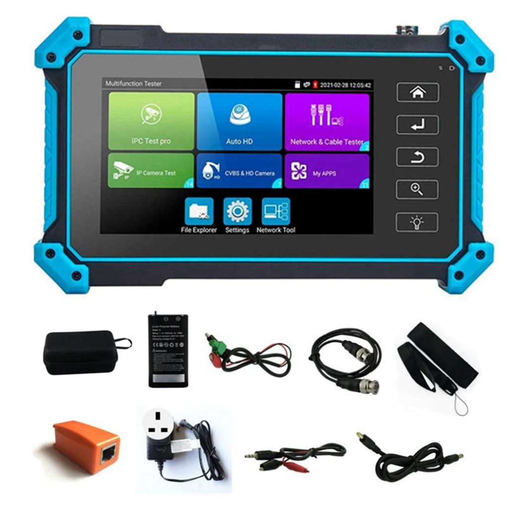 Тестер камеры видеонаблюдения Портативный 5-дюймовый дисплей Коаксиальный аналоговый видеомонитор Тестер