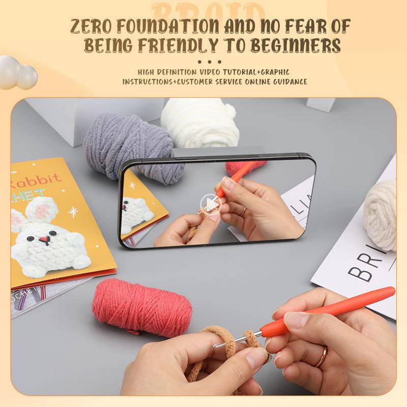 Набор для вязания крючком для начинающих Милый детский набор для вязания крючком Набор для вязания крючком «Зайчик» Практичный набор для начинающих вязальщиков Набор для начинающих вязальщиков Для