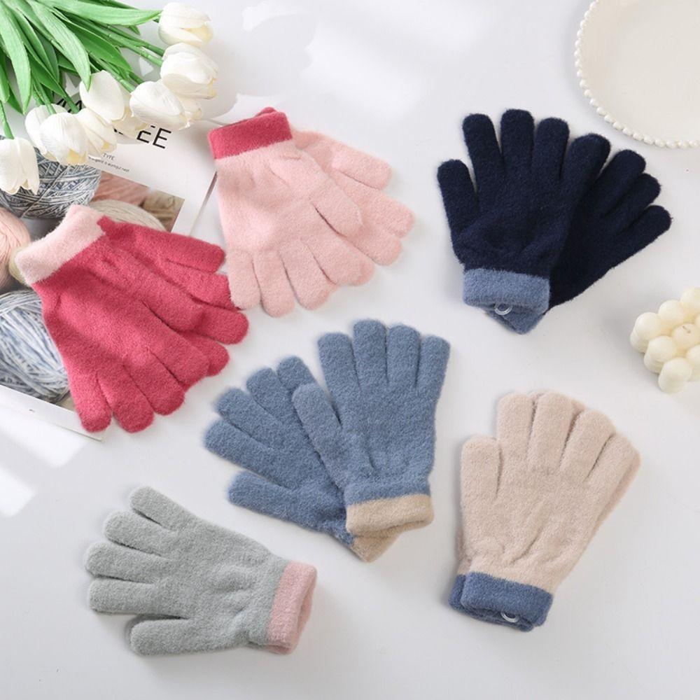 Knitted Kids Gloves Thick Mitten Lovely Fingerless gloves Boys Girls