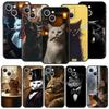 Модный чехол-накладка для iPhone 17 16 15 14 13 12 11 Pro Max 17 Air Plus с рисунком курящего котенка, противоударный, из мягкого ТПУ