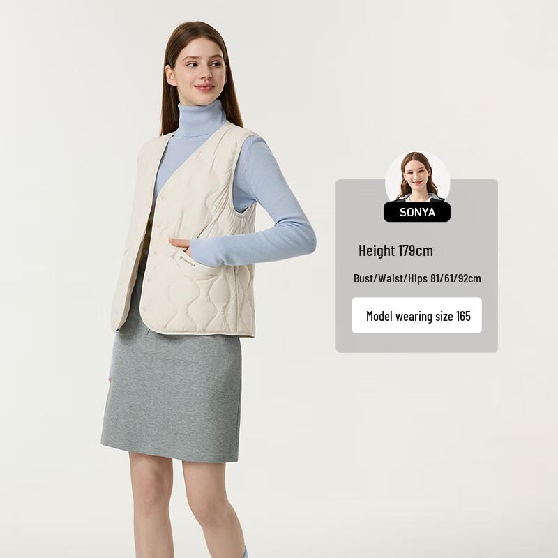 Tanboer Women's Lightweight V-Neck Down Vest (TB5330112D)