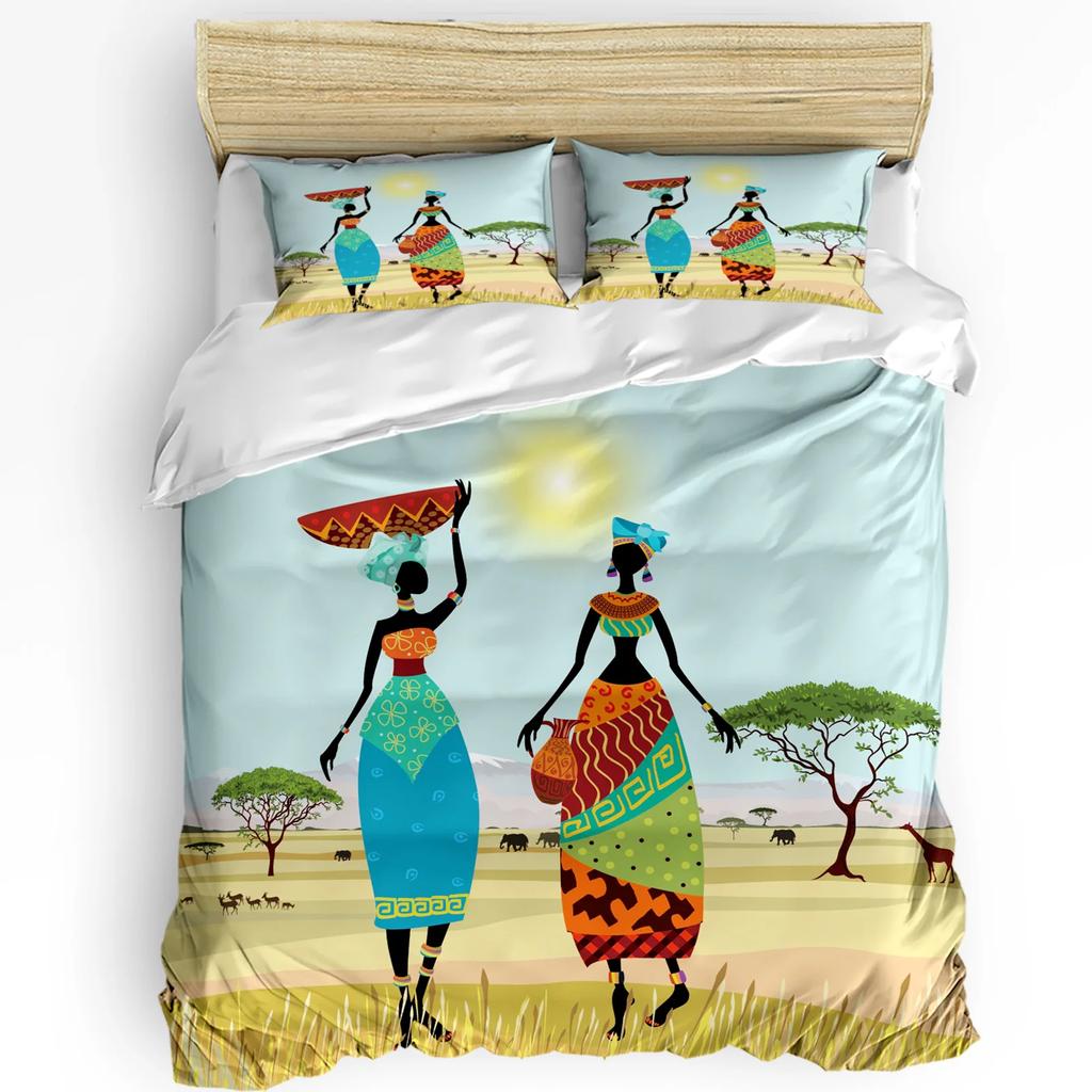 Indian Feather Bird Ethnic Duvet Cover Bed Bedding Set Double Home Textile Quilt Cover Pillowcases Bedroom Bedding Set No Sheet