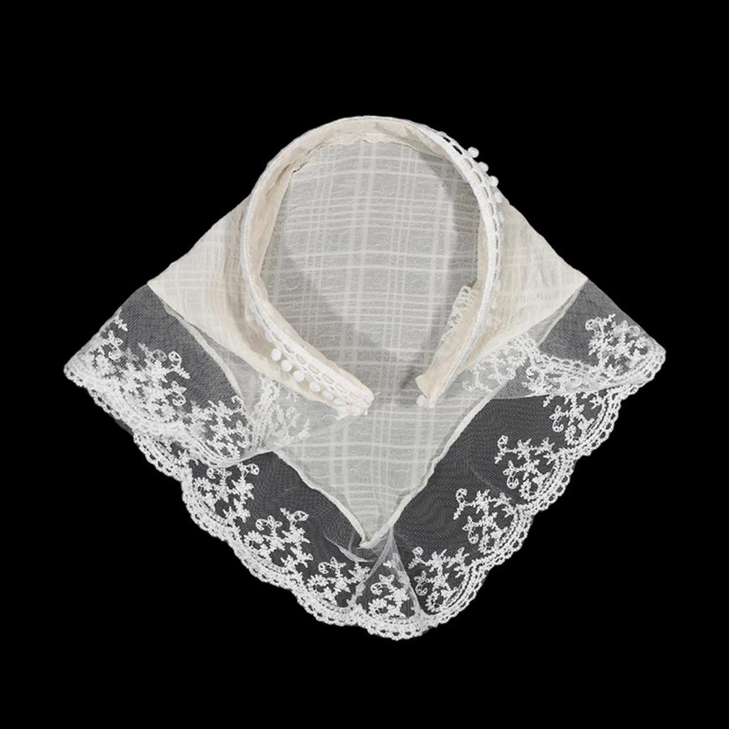 Retro Lace Headband Print Hair Scarf Triangle Headscarf Hair Bands for Womens Girl Fashion Sweet Kerchief