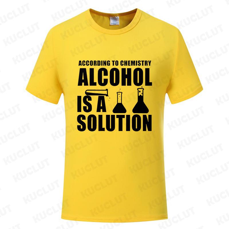 Funny Chemistry Nerd Science Alcohol Solution T-Shirt Tops Tees for Unisex Casual T Shirts Fashion Summer Tshirts Top Teacher Gifts