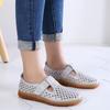 Women's Mother Female Genuine Leather White Shoes Sandals Loafers Moccasins Hook Loop Outdoor Cool Beach Summer Hollow