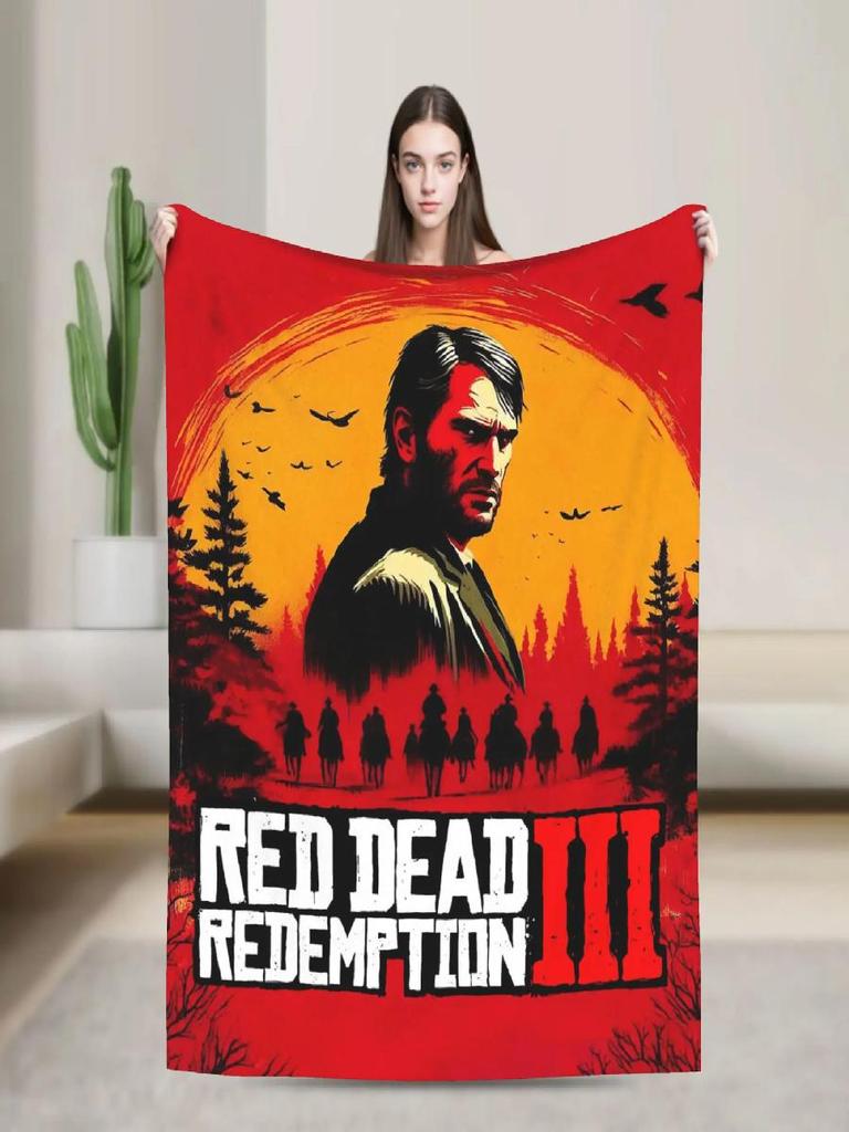 Фланелевое одеяло для видеоигры RDR, мягкий зимний плед для спальни, дивана, покрывало с графическим рисунком для девочек и мальчиков