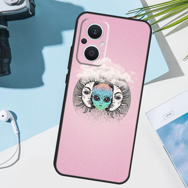 Alien Kawaii Art Cover For OPPO Reno 14F 13F 12F 11 F 10 12 13 14 Pro 7 8 Lite OPPO Find X9 X8 X6 X5 Pro Case