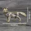 Solid Brass Fox Figurines Miniatures Desk Ornaments Tea Pet Crafts Retro Small Animal Statue