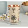 Chevron Palms Copper Tumbler | for Drinking Serving Water | Dining Essential Tableware | Reusable and Durable | 400 mL
