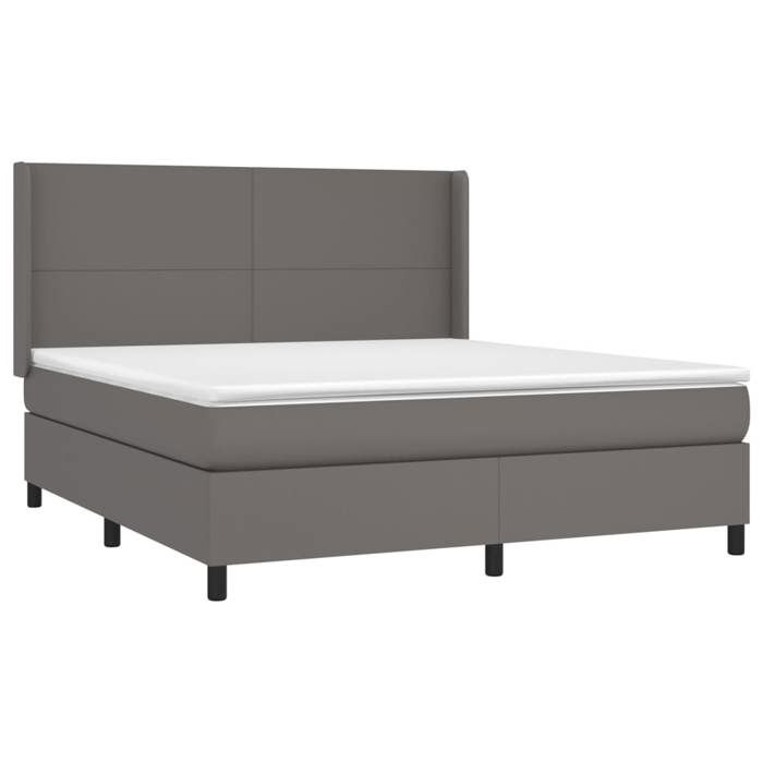 Maison Exclusive - Sommier à lattes de lit matelas LED Gris 160x200 cm Similicuir