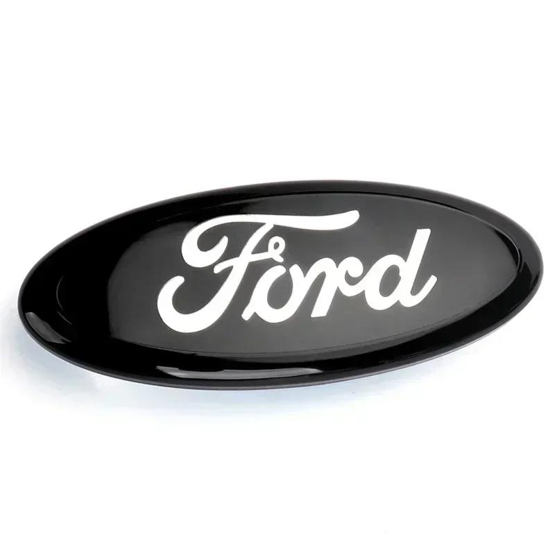 12.5X5CM Car Front Rear Badge Sticker Trunk Emblem Decals for Ford F150 Edge Kuga Fiesta Mondeo Transit Focus Fusion Ecosport