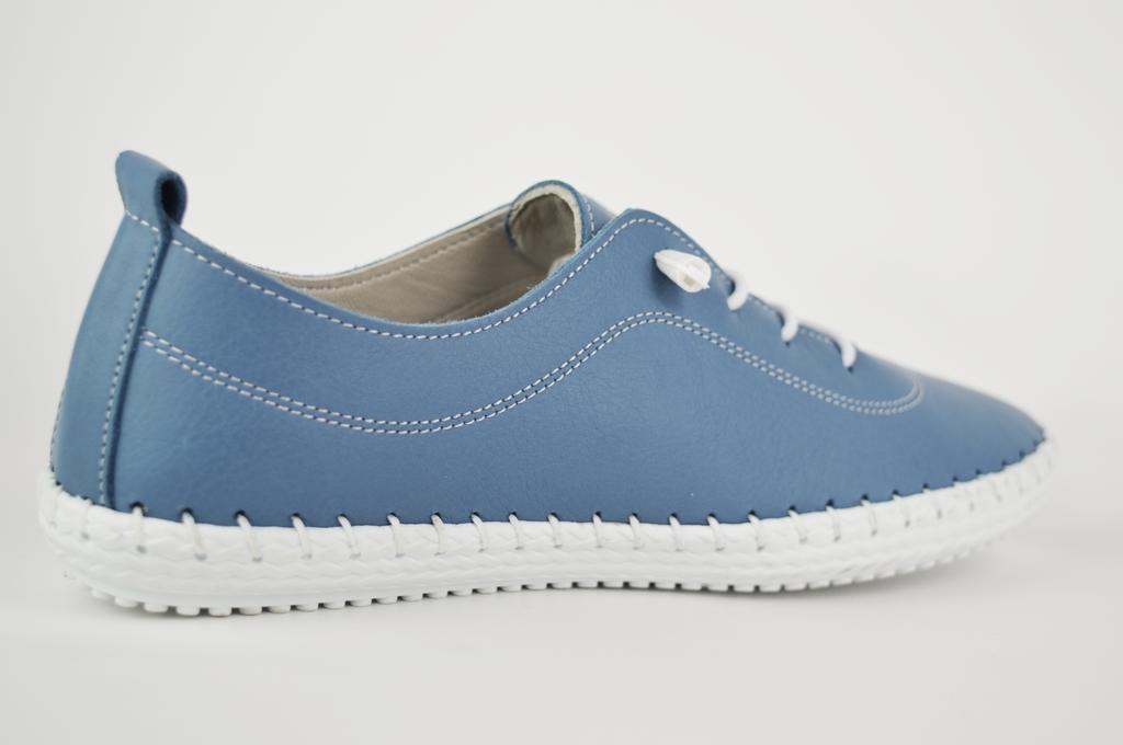 Мокасины кожаные Evromoda 007115 36 Голубой