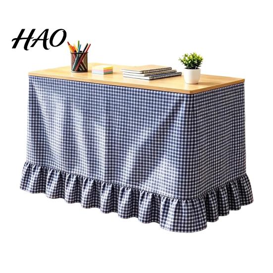 Wrinkle Resistant Table Cloth Gingham Ruffled Skirt, Cottagecore Teacher Desk Skirt for Classroom, ClassroomDesk Plaid Tablecloth Birthday Wedding