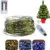 LED Green Copper Wire String Lights USB Battery Powered Outdoor Fairy Lights Christmas Garland For New Year Christmas Tree Party Terrace Decoration
