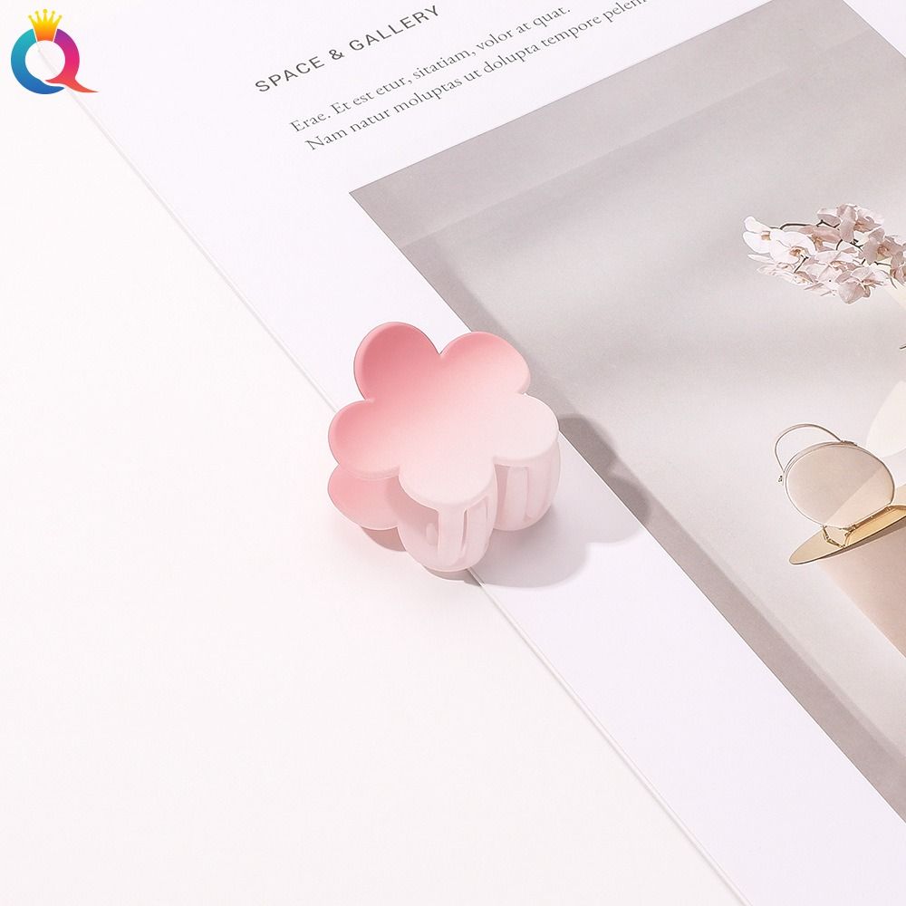 Милая заколка для волос, матовая цветная заколка с цветком, корейская заколка для волос, розовая женская заколка для волос