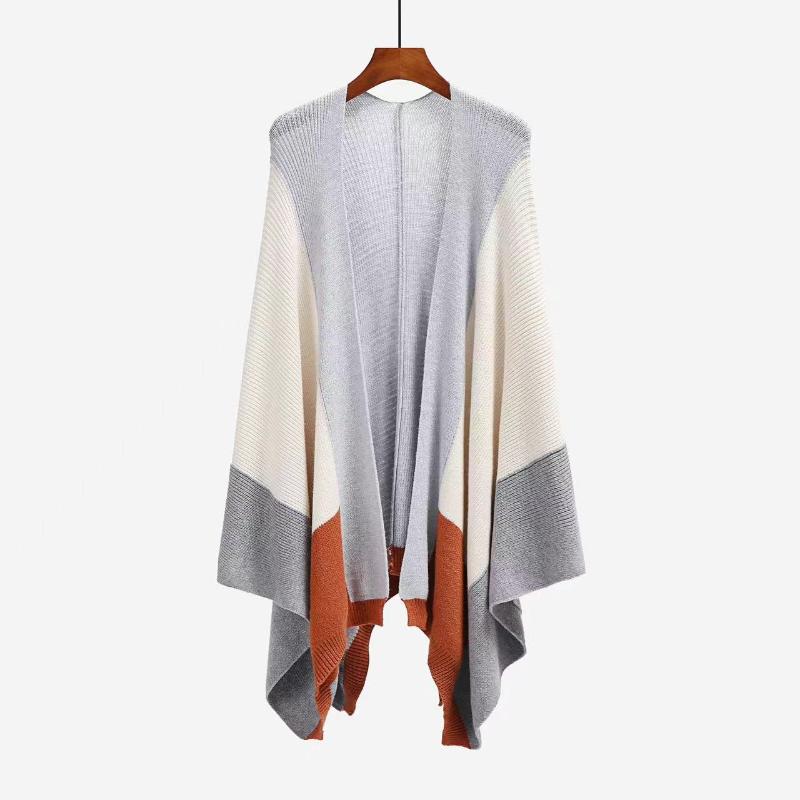 IHUASU Осенне-зимний женский клетчатый большой размер свободный вязаный кардиган куртка джемпер женский