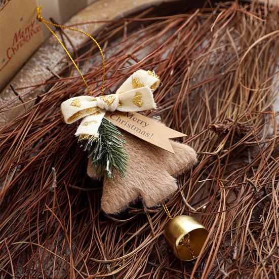 Рождественский колокольчик-подвеска, плюшевый пушистый колокольчик на елку, декоративный дверной колокольчик-подвеска для елки