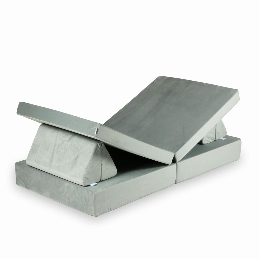 Montessori Comfort Velvet Gray Play Sofa