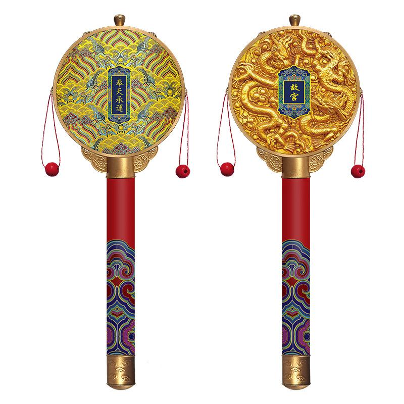 Детская погремушка-барабан Антикварная Ретро Ручная работа Китайский стиль Изысканная погремушка-барабан Креативное культурное ремесло Китайский сувенир для путешествий